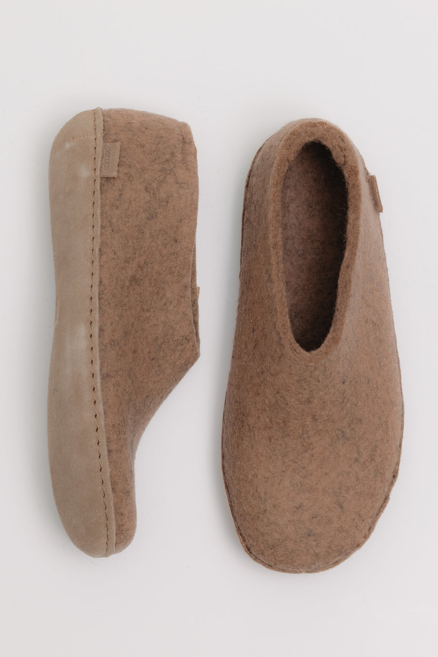Glerups Unisex Slippers - Leather Soles - Sand