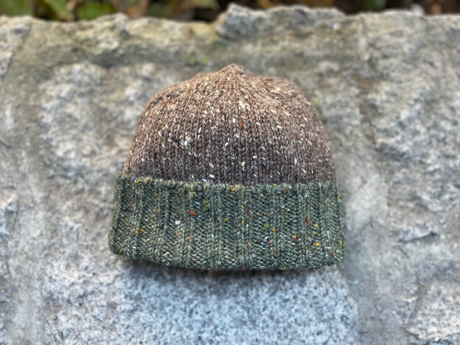 Irish - fisherman beanie - forest brown