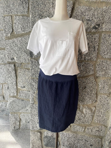 Cut Loose - Linen Walking Skirt - Blue