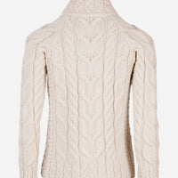 Aran - Shaped Zipper Cardi - Cream