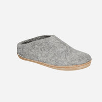 Glerups Unisex Slippers - Leather Soles - Grey