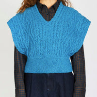 Irish - Farmleigh Diamond Vest - Forget-Me-Not Blue