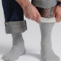 Thermohair - Mohair Socks - Grey & Natural