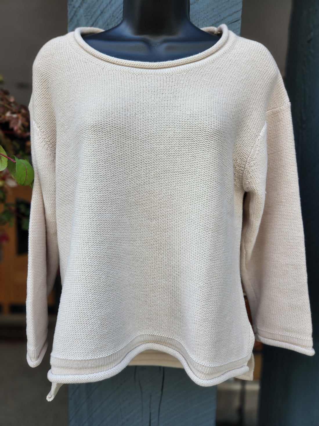 Cotton Cropped Pullover - Sand