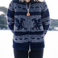 Cowichan Sweater Design - Navy Raven