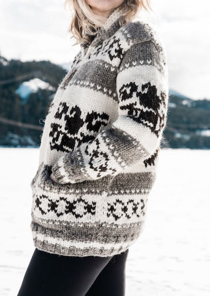 Cowichan Sweater - Eagle - AVAILABLE IN 8 SIZES