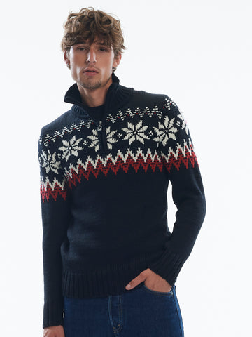 Dale of Norway - Myking Men's Sweater - Black/Raspberry