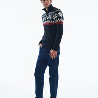 Dale of Norway - Myking Men's Sweater - Black/Raspberry