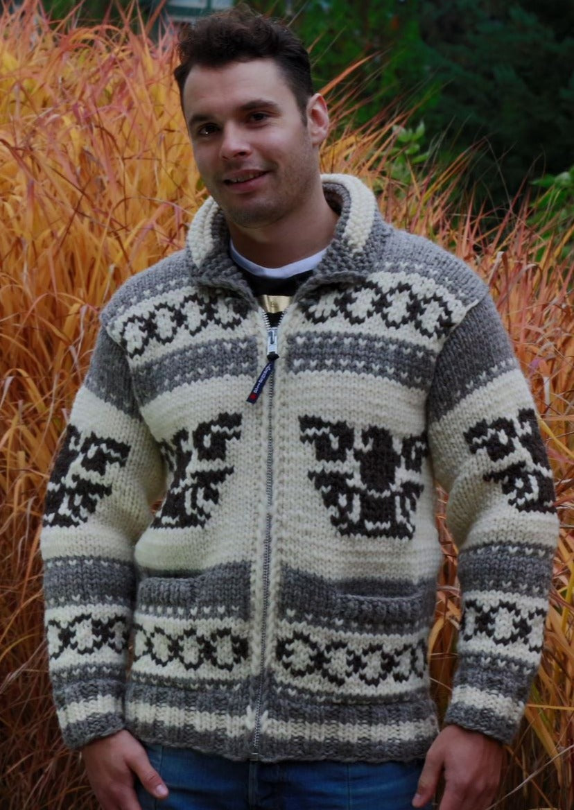 Cowichan Sweater - Eagle - AVAILABLE IN 8 SIZES